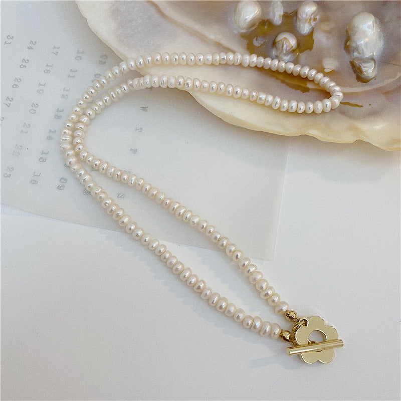 Women's Natural Freshwater Pearl Geometric Necklace