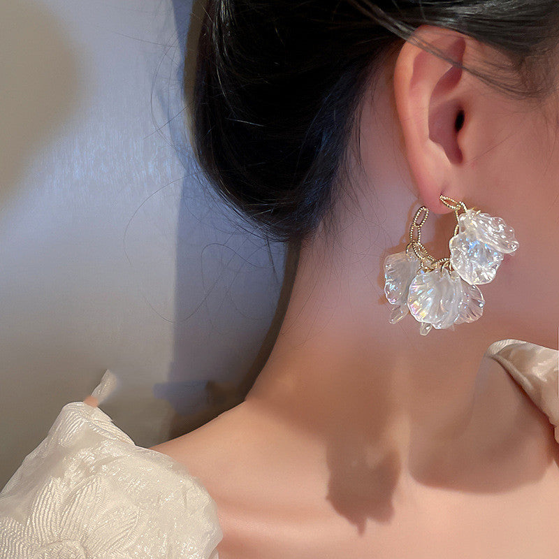 Symphony Acrylic Shell C-shaped Hoop Earrings Earrings
