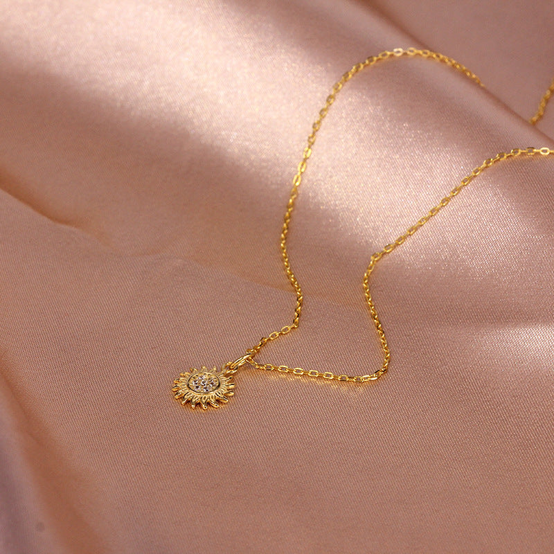 Women's Diamond Geometric Pendant Necklace Clavicle Chain
