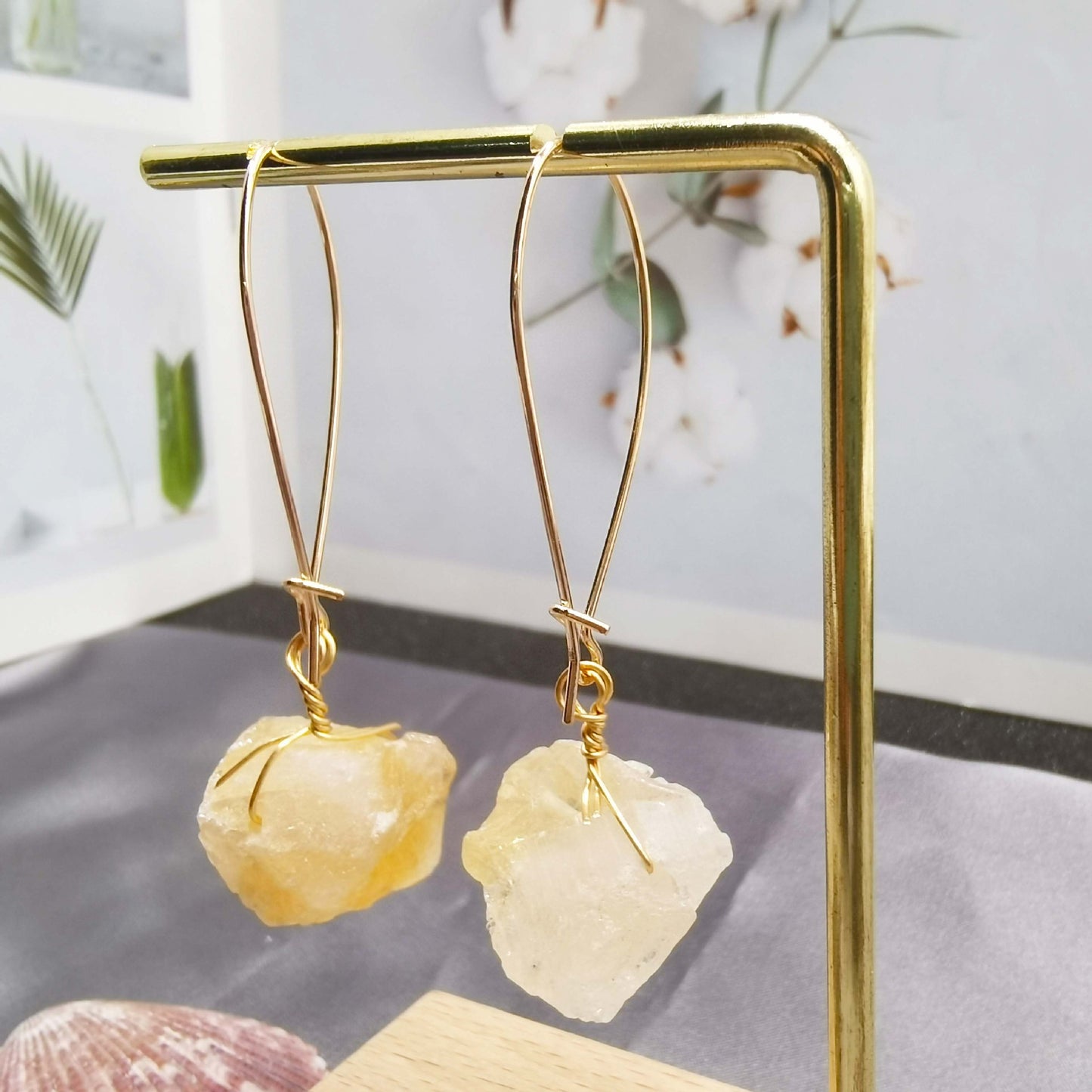 Natural Crystal Irregular Stone Stud Earrings