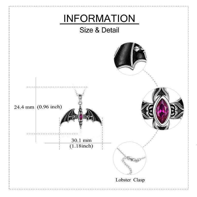 Bat Necklace 925 Sterling Sliver Celtic Cross Pendant Gothic Jewelry