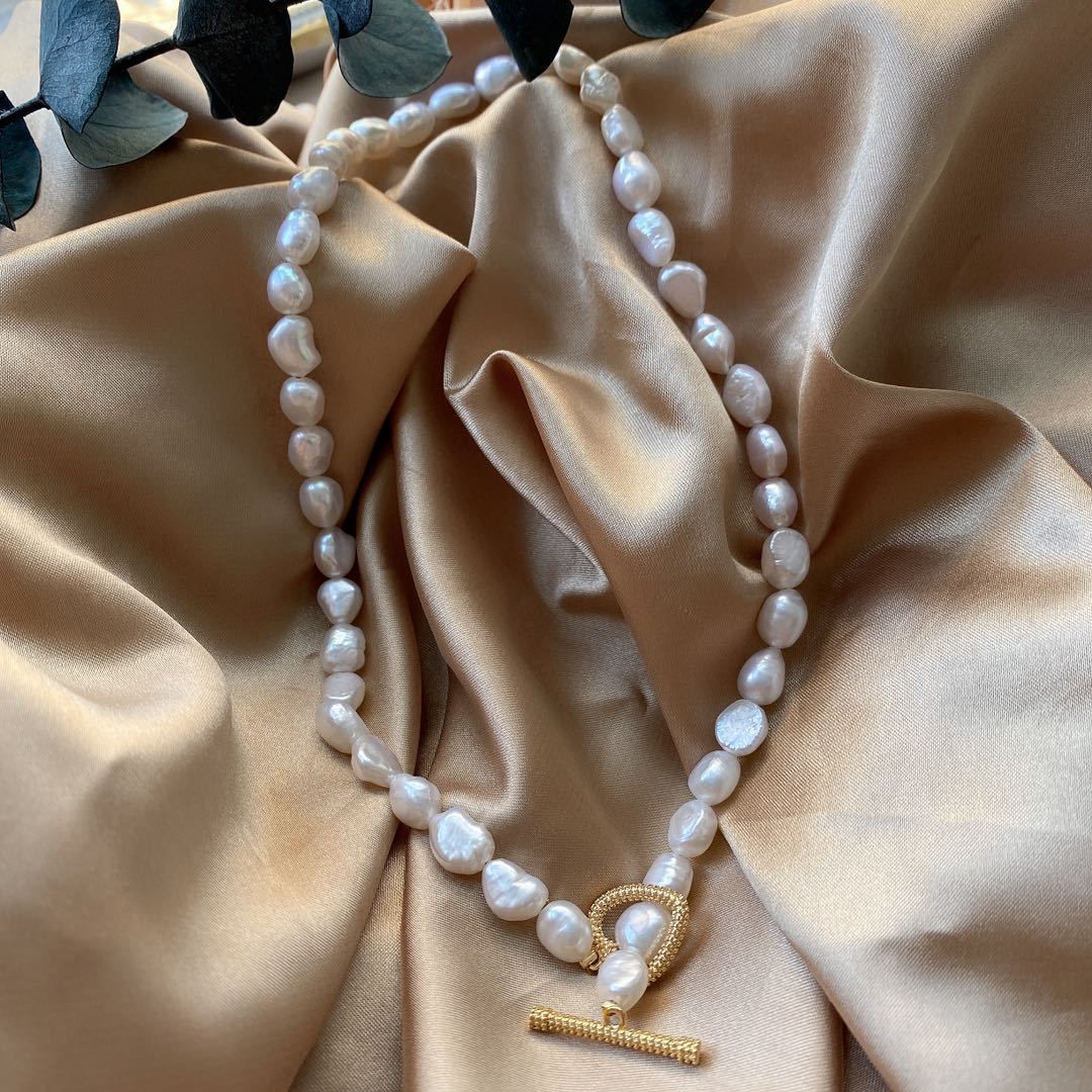 Vintage Natural Pearl Necklace Frosty Bracelet