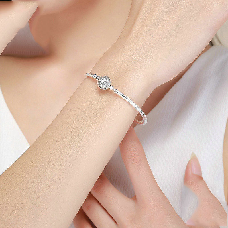 Fashionable Simple S925 Sterling Silver Bangle Bracelet