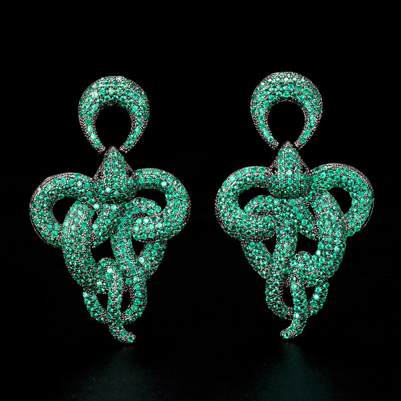 Snake Stud Earrings Gothic Style Big Earrings