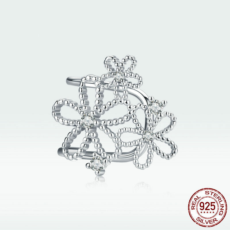 Women's Sparkling Flower Tremella Ear Clip