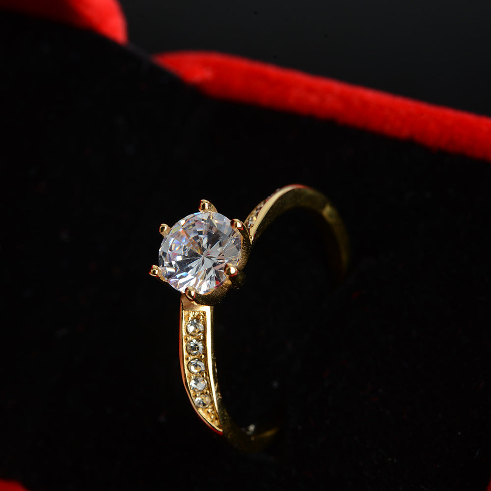 Six Prong Women's Ring With Diamonds