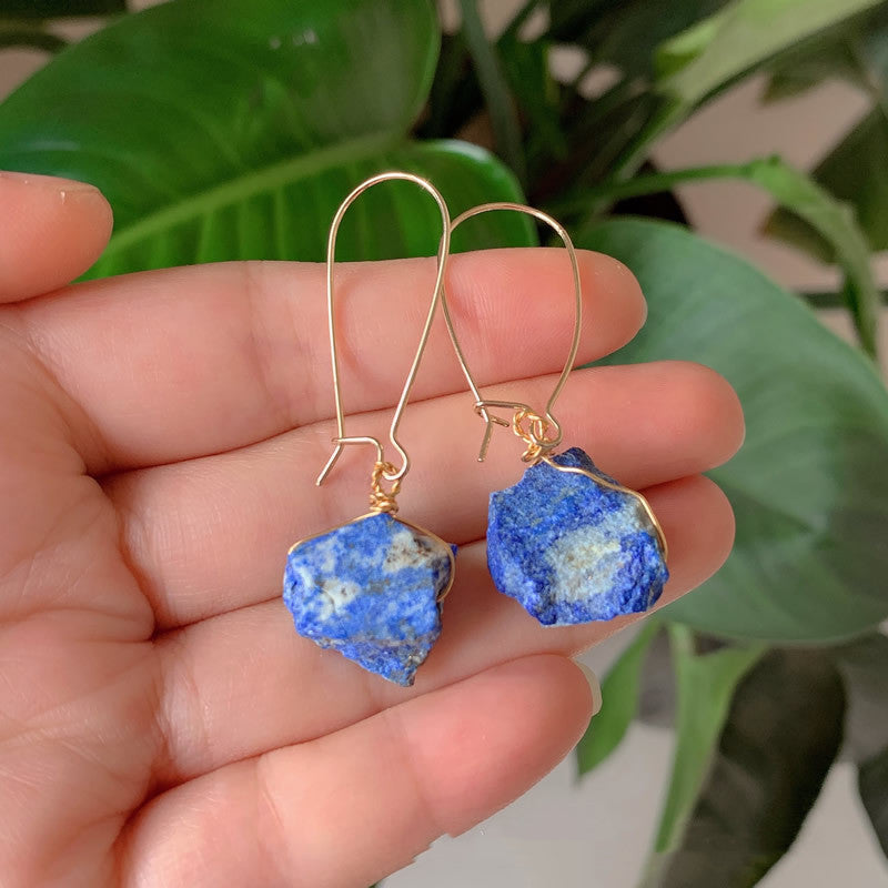 Natural Crystal Irregular Stone Stud Earrings