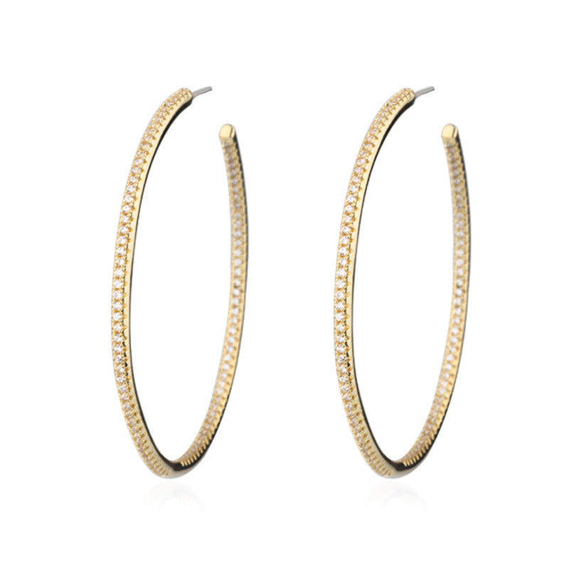 Creative Sparkling Zircon Hoop Earrings