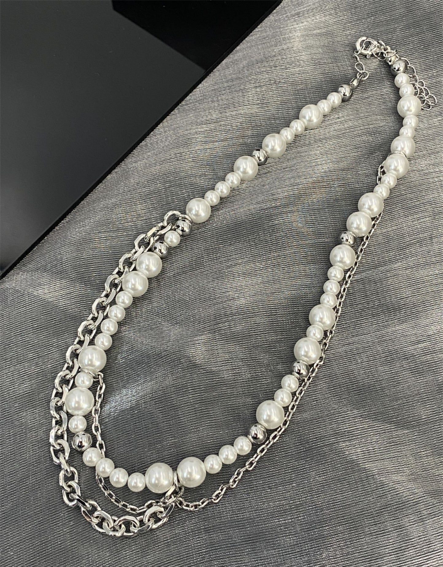 Premium Double Layer Cross Pearl Necklace