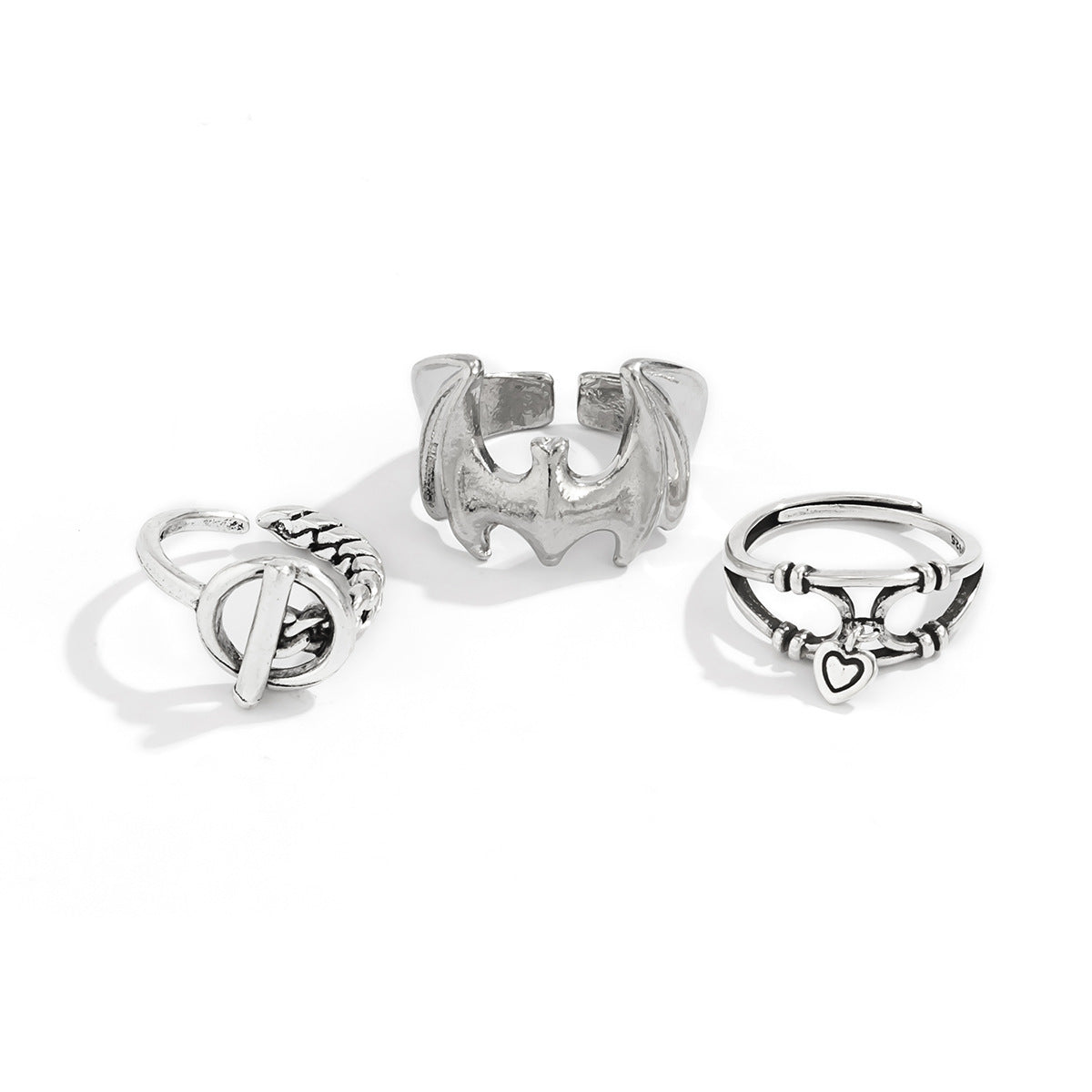 Hollow Bat Ot Buckle Set Ring Ring Hip Hop
