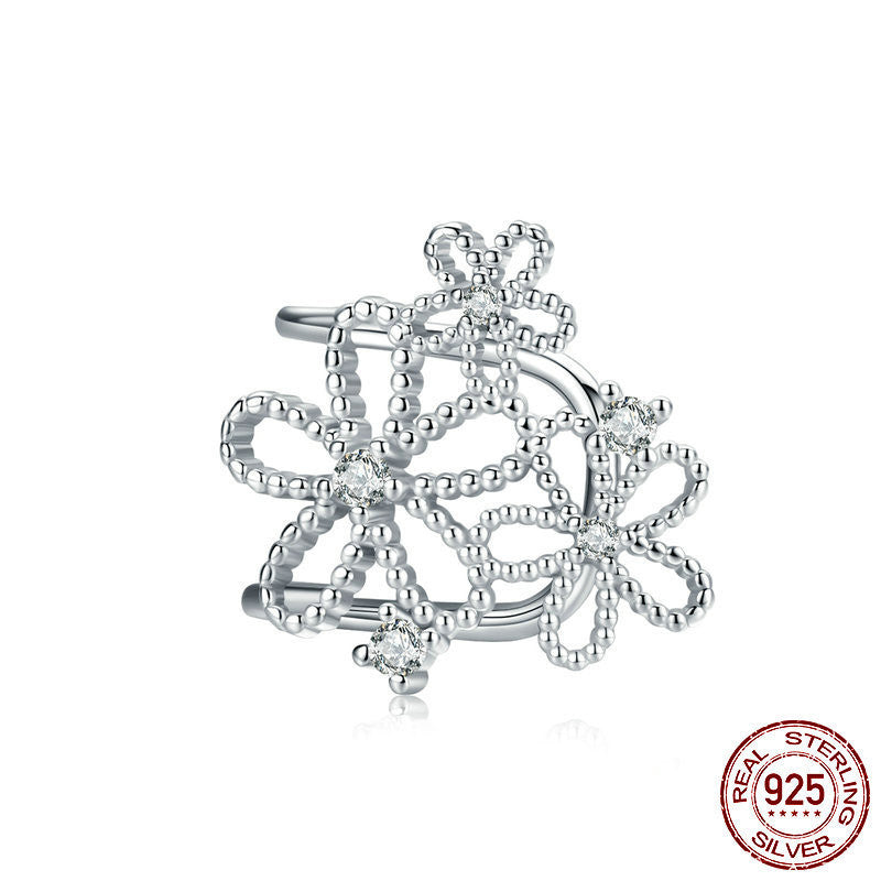 Women's Sparkling Flower Tremella Ear Clip
