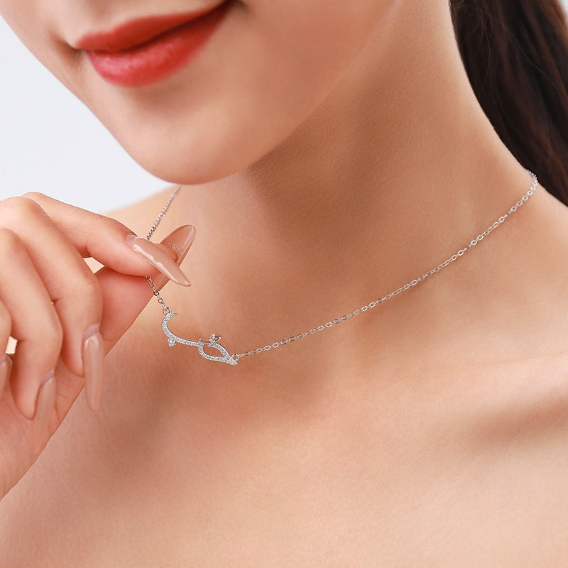 S925 Sterling Silver Full Diamond Pendant Necklace