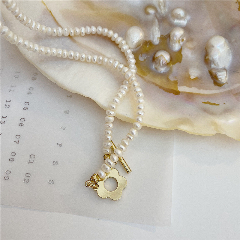 Women's Natural Freshwater Pearl Geometric Necklace