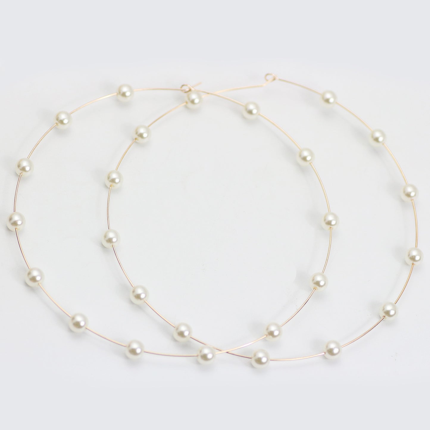 Pearl Large Hoop Earrings