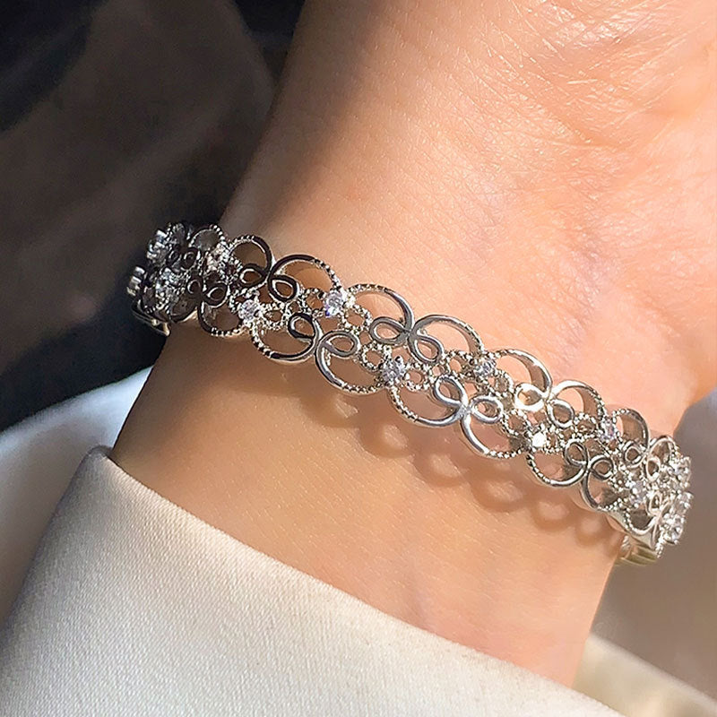 Fashion Knotted Heavy 925 Sterling Silver Bangle