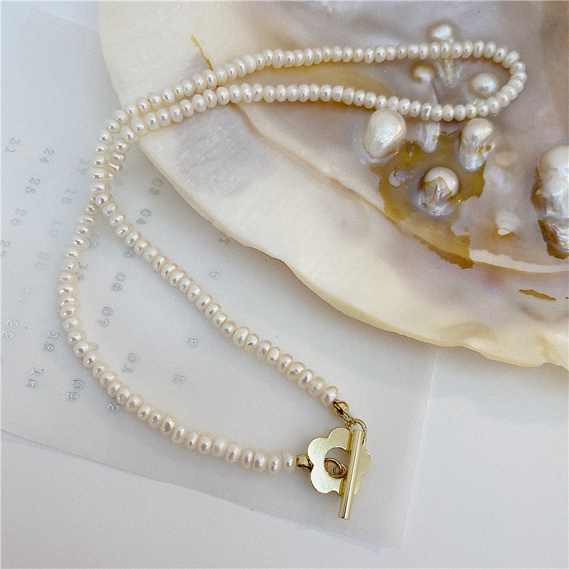 Women's Natural Freshwater Pearl Geometric Necklace
