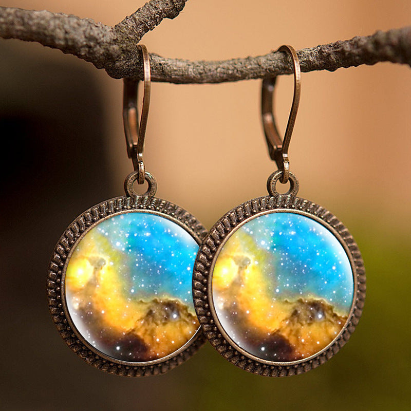 French Time Stone Star Maple Earrings