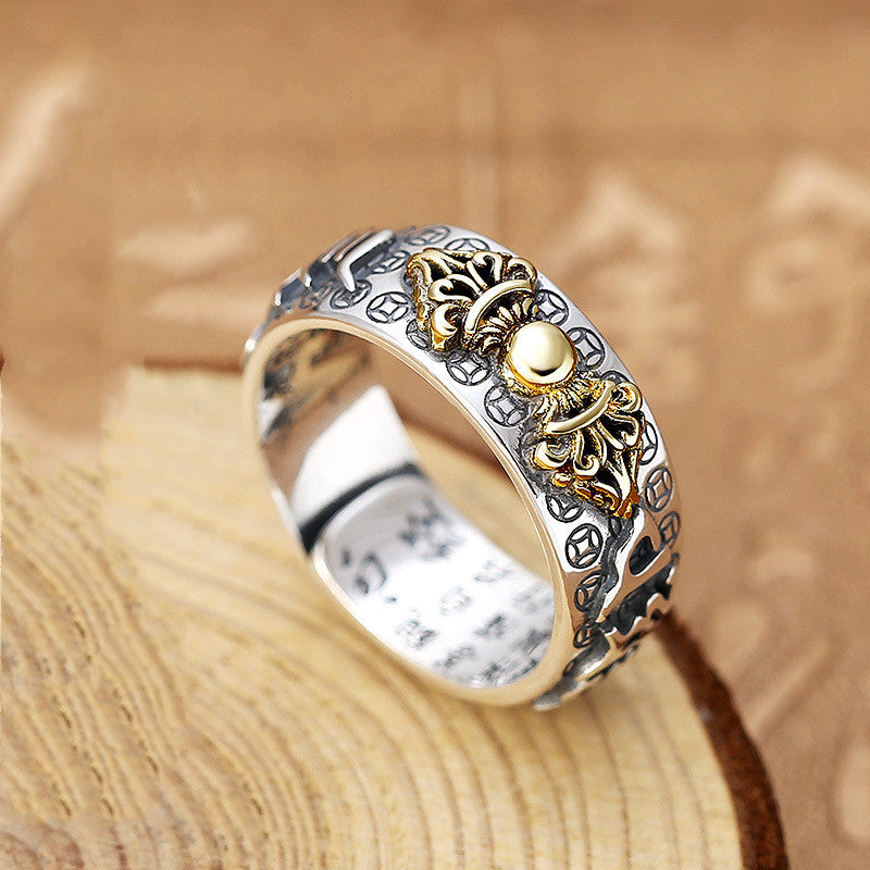 Little Pixiu Heart Sutra Ring Men And Women Lucky