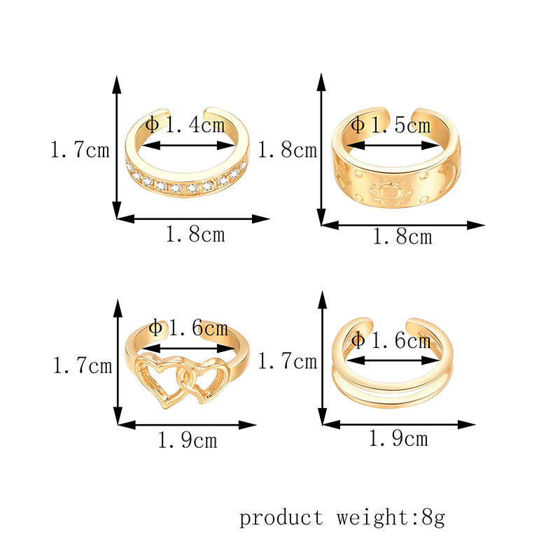 Fashion New Ladies Alloy Ring Alloy Ring Set