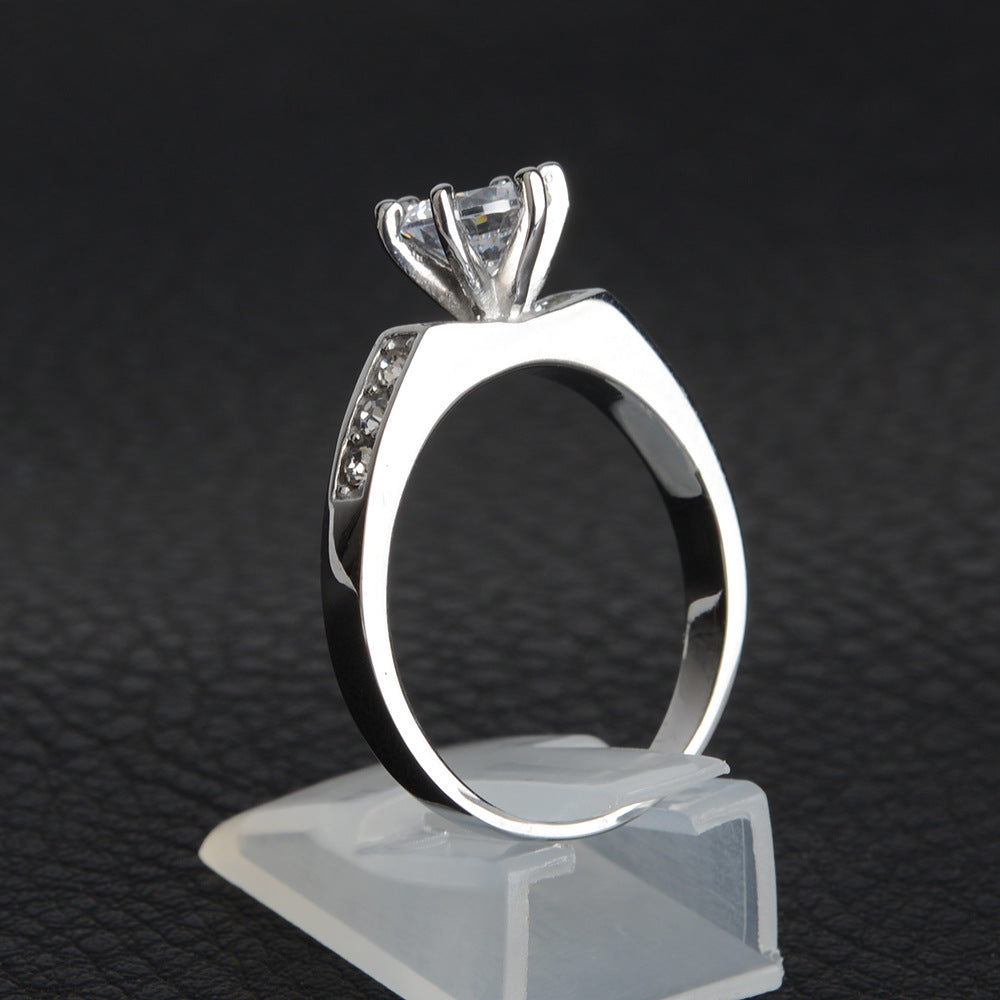 Six Prong Women's Ring With Diamonds