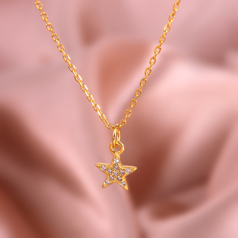 Women's Diamond Geometric Pendant Necklace Clavicle Chain