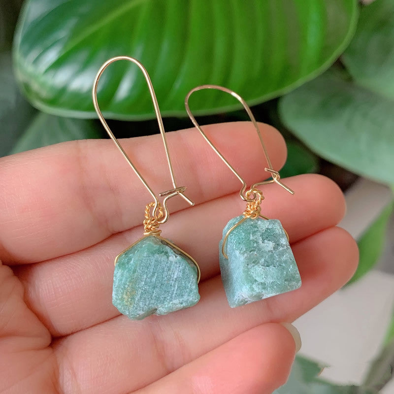 Natural Crystal Irregular Stone Stud Earrings