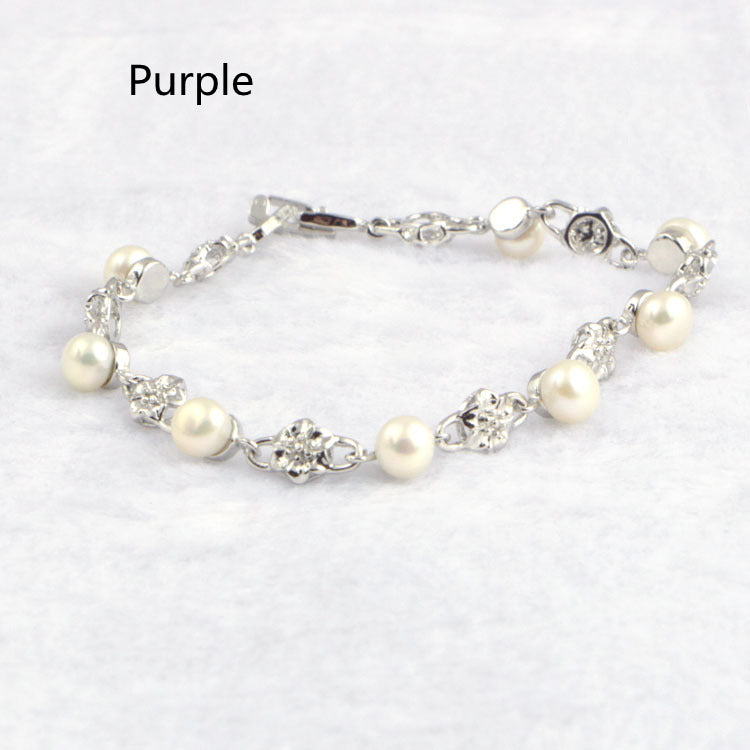 Genuine Pearl Platinum Preserving Color Bracelet