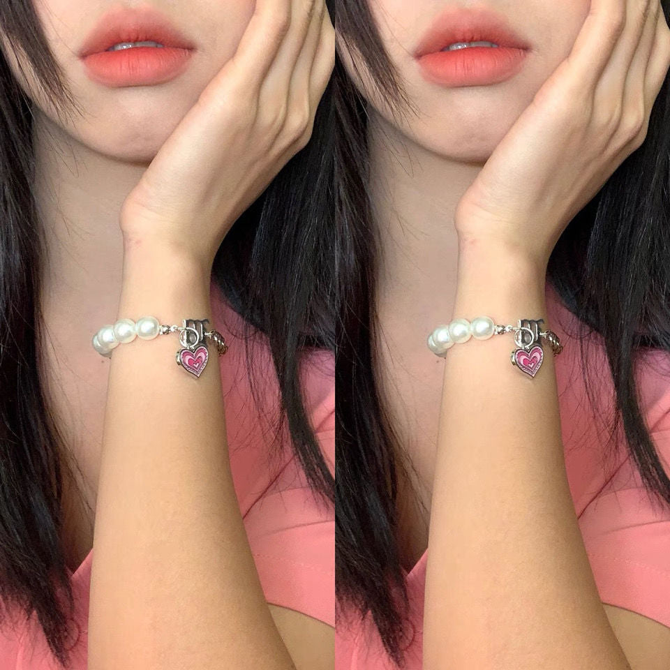 Love Pearl Chain Necklace Bracelet Jewelry