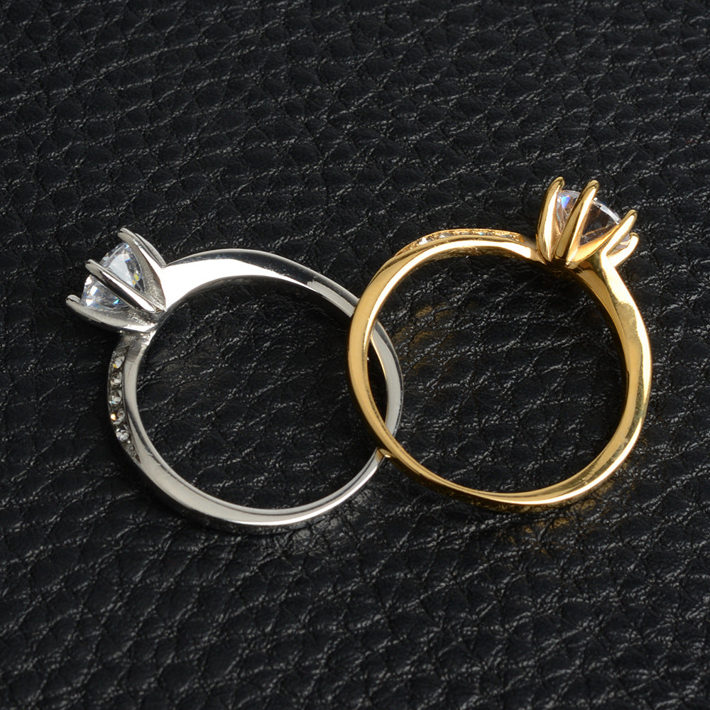 Six Prong Women's Ring With Diamonds