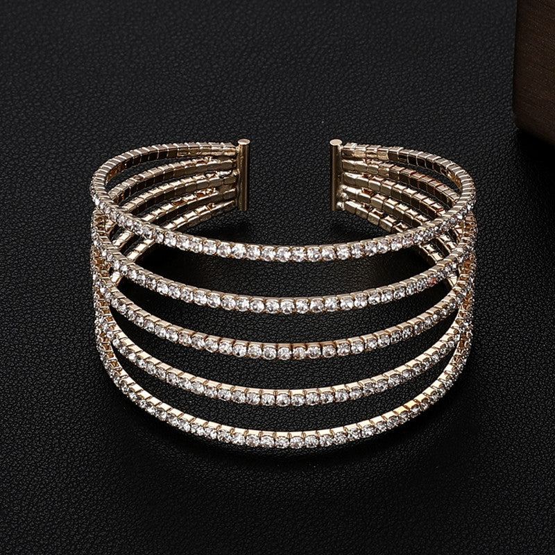 Bridal Accessories Temperament Full Diamond Elastic Bracelet