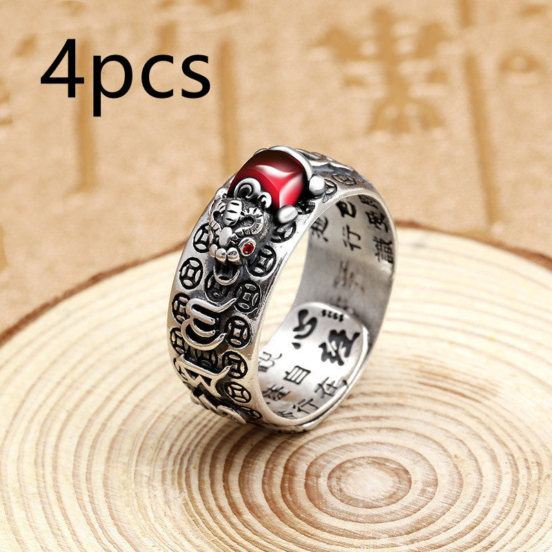 Little Pixiu Heart Sutra Ring Men And Women Lucky