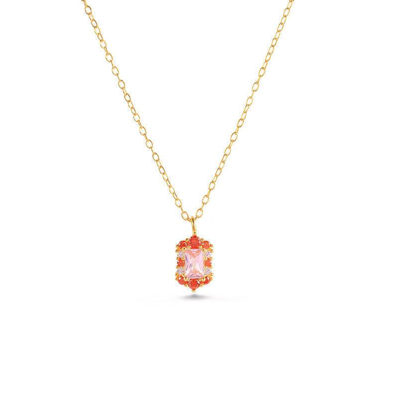 Sterling Silver Colored Diamond Clavicle Necklace