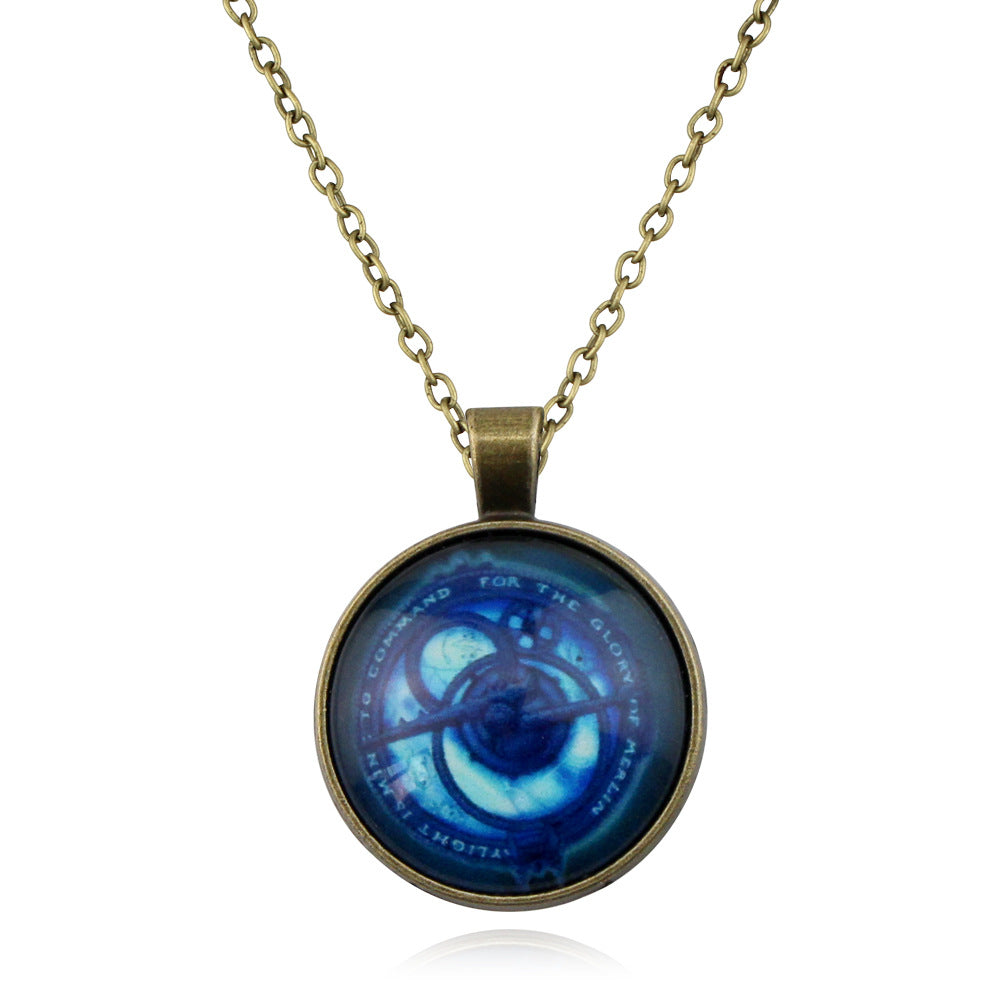 Time Stone Necklace Pendant Retro Hip Hop