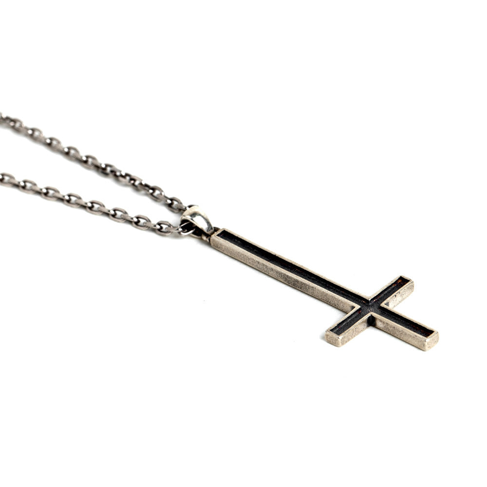 Sterling Silver Inverted Cross Gothic Punk Pendant