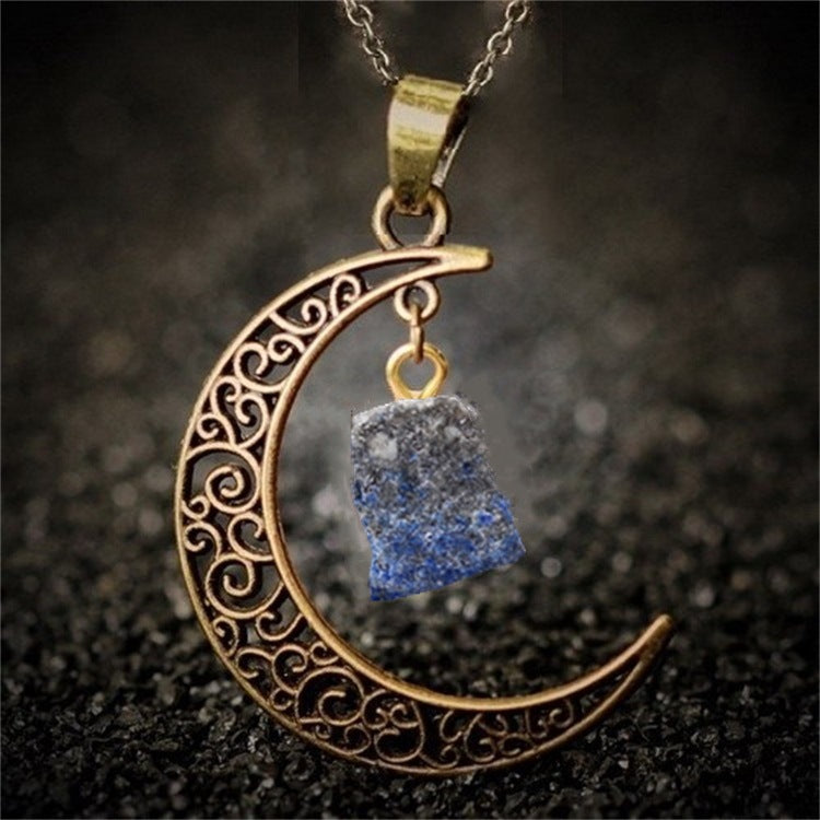 Natural Stone Crystal Necklace Vintage