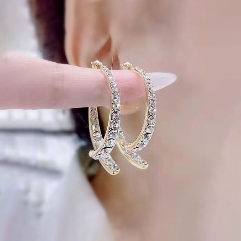 Ladies Fashion Full Diamond Niche Earrings
