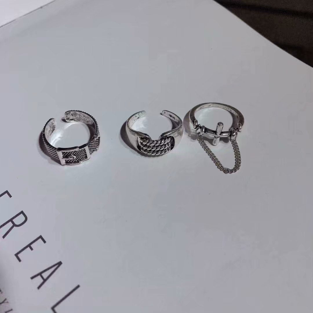 Fashion Creative Simple Belt Cross Ring