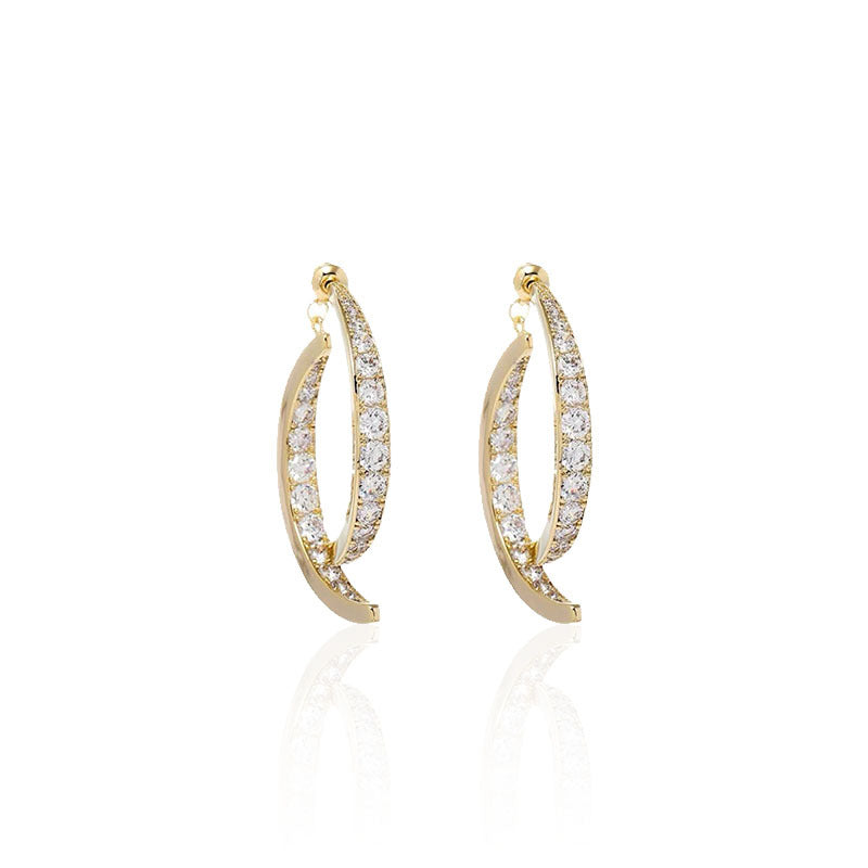 Ladies Fashion Full Diamond Niche Earrings