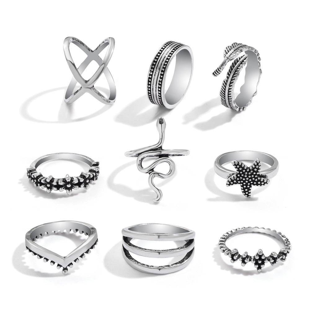Creative Retro Butterfly 3-piece Set Joint Ring Set