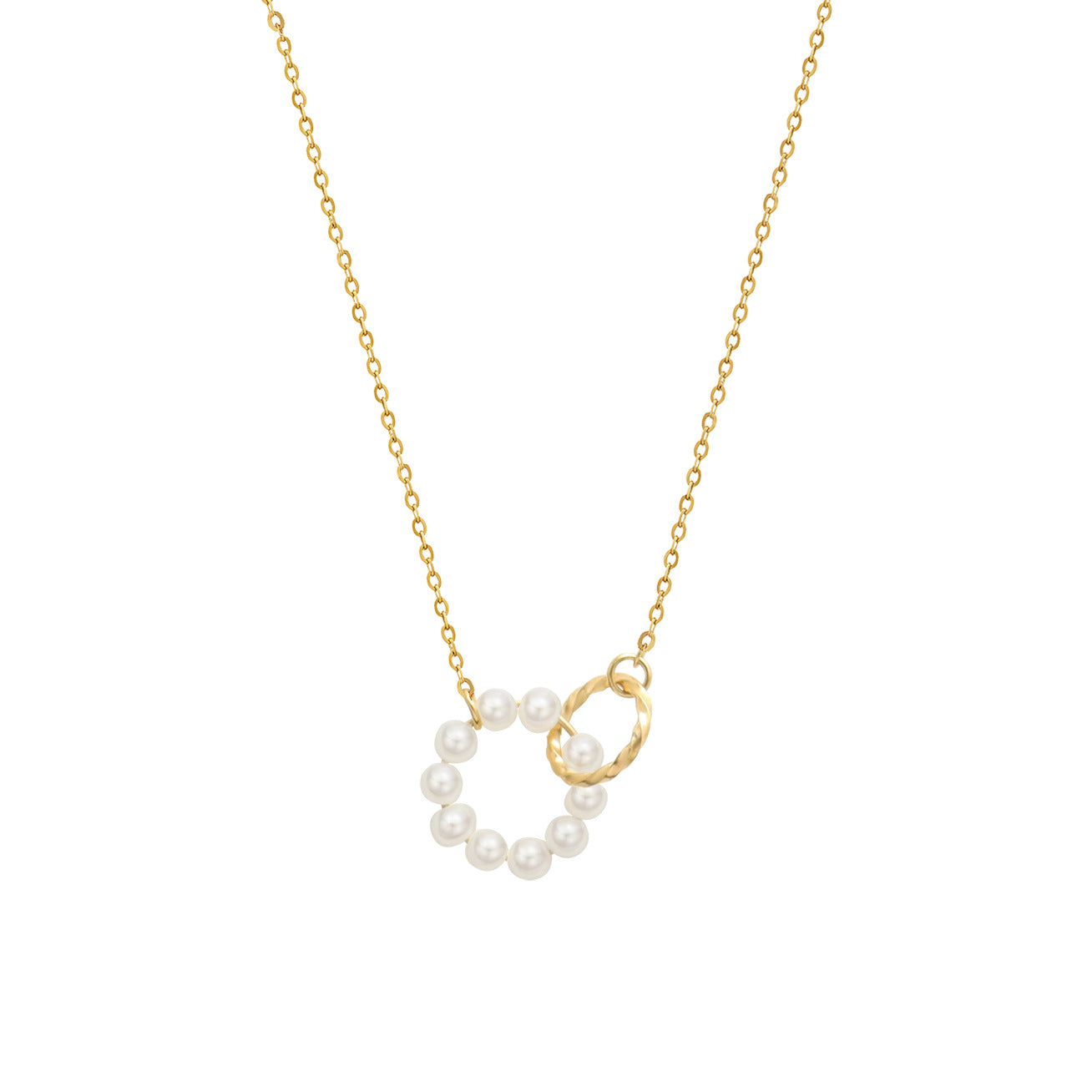 Fashion Simple Ring Imitation Pearl Necklace