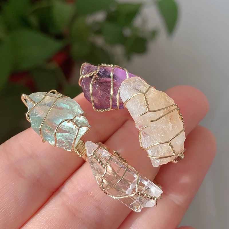 Fashionable Ladies Natural Amethyst Adjustable Ring
