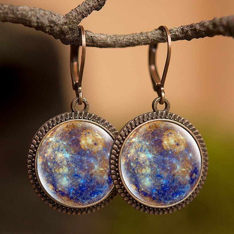 French Time Stone Star Maple Earrings