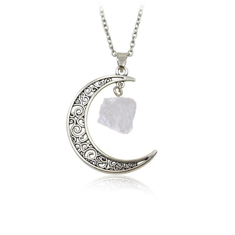Natural Stone Crystal Necklace Vintage