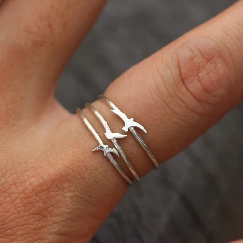 Creative European And American Fashion Simple Seagull Three-piece Ring