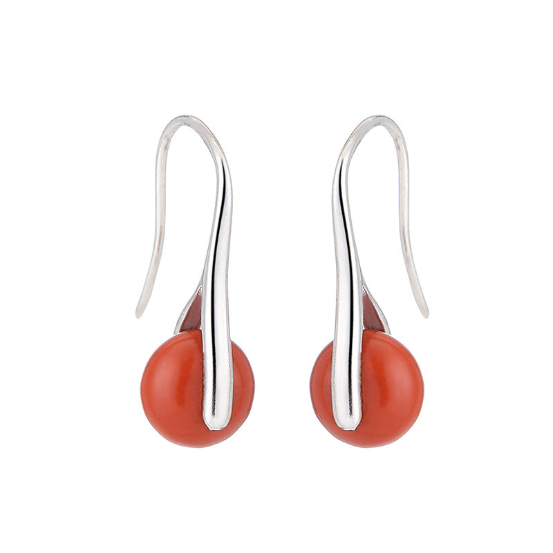 Textured Natural Stone Female Earrings