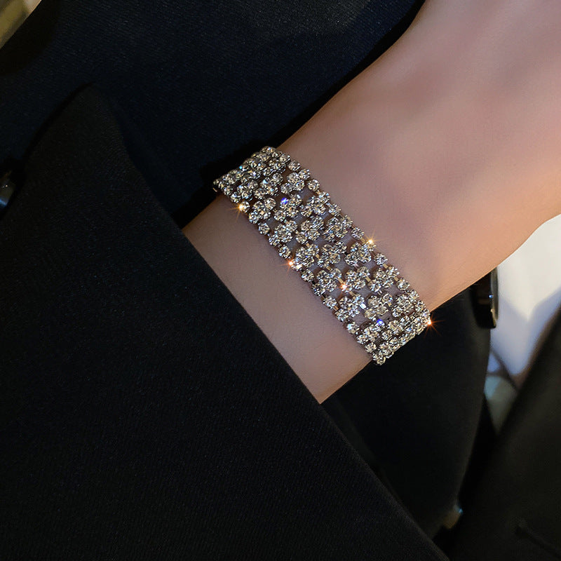 Women's Full Diamond Wide Version All Match Temperament Bracelet