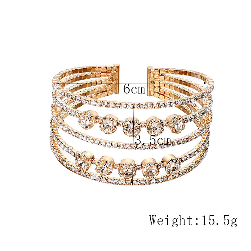 Bridal Accessories Temperament Full Diamond Elastic Bracelet