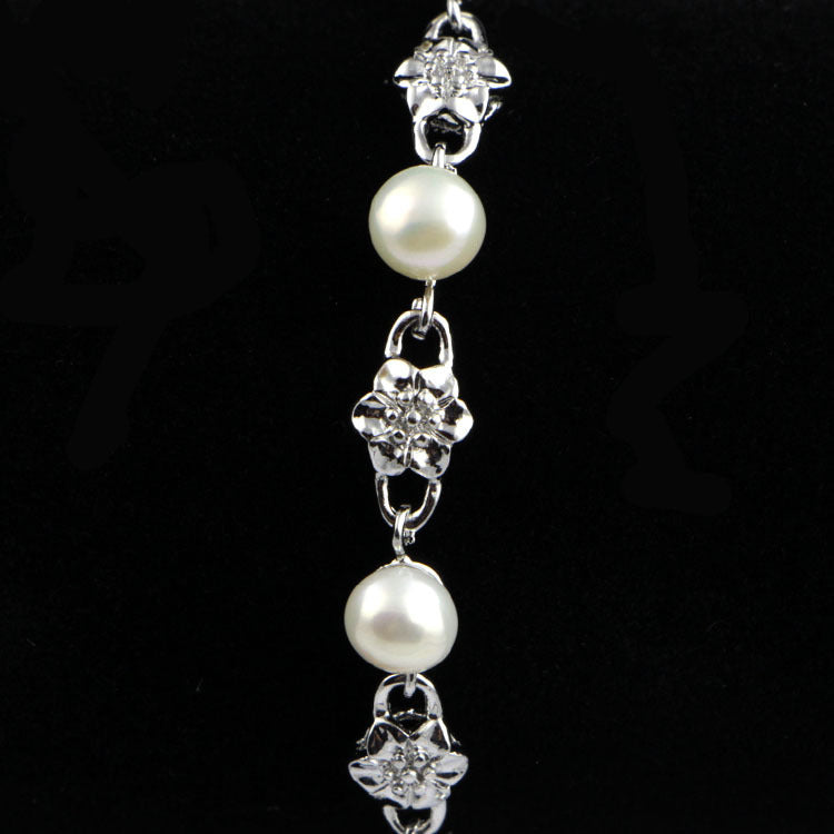 Genuine Pearl Platinum Preserving Color Bracelet