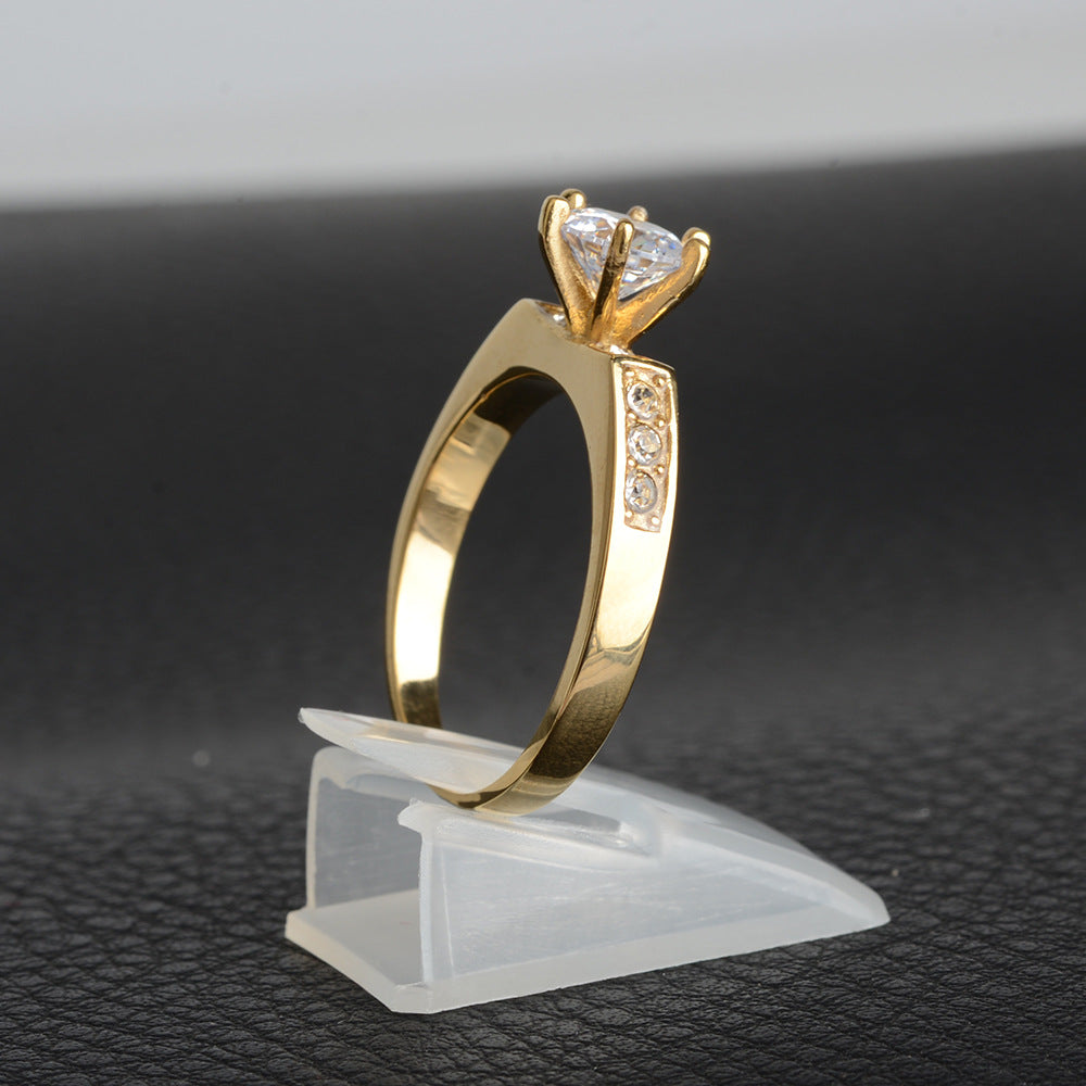 Six Prong Women's Ring With Diamonds