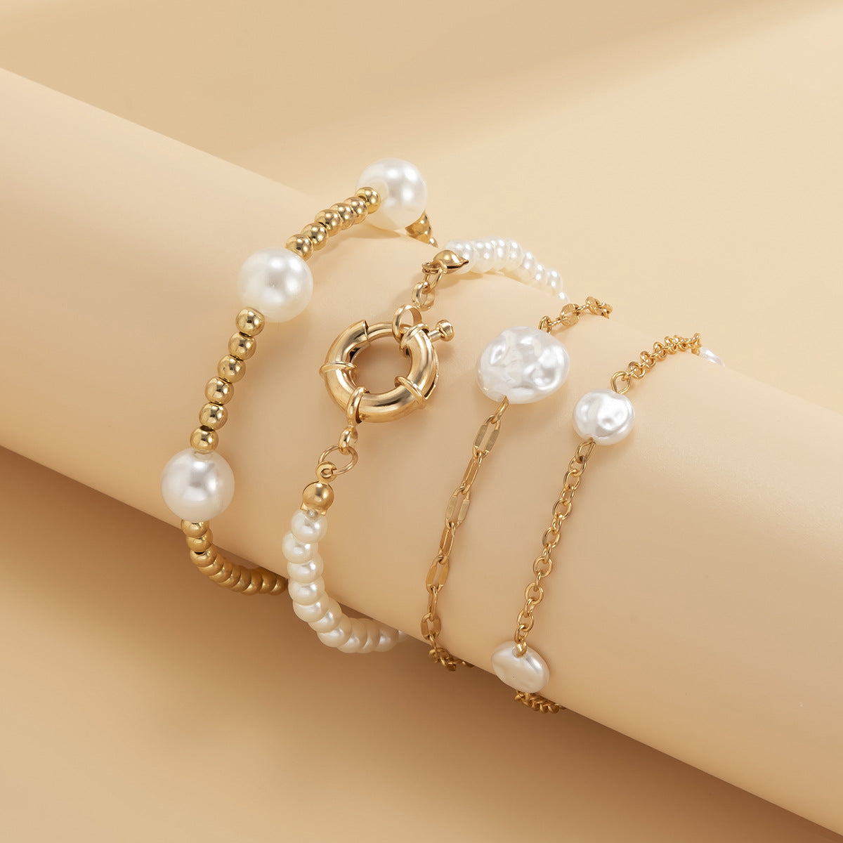 Personalized Pearl Irregular Beaded Bracelet Set